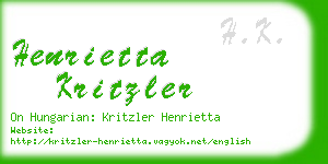 henrietta kritzler business card